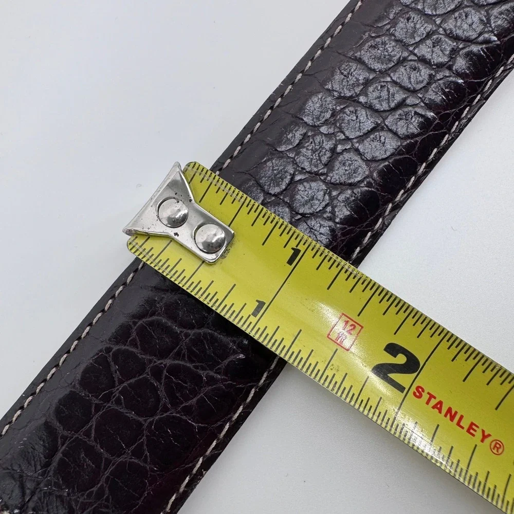 Martin Dingman Belt Mens 44 Brown Alligator Grain Calf Leather‎ Dress Handmade